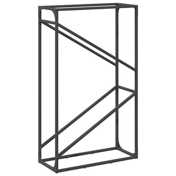 vidaXL Firewood Rack Black 23.6x9.8x39.4" Cold-rolled steel