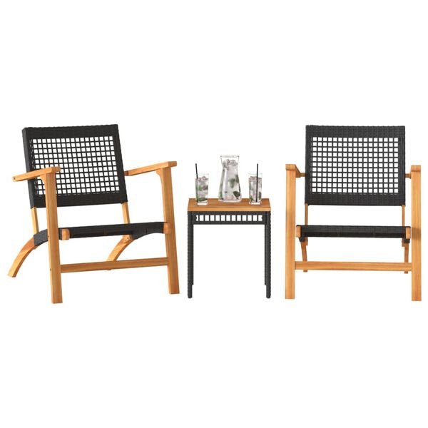 vidaXL Bistro Set Black & Brown