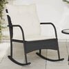 vidaXL Patio Rocking Chair with Cushions Black Poly Rattan