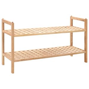 vidaXL Shoe Rack Natural wood Solid walnut wood Compact Shoe Rack