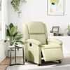 vidaXL Electric Recliner Chair Cream Real leather, Metal, Plywood Standard