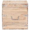 vidaXL Chest White Solid Acacia wood, Iron 15.7x15.7x15.7 in