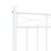 vidaXL Bed Frame White Powder-Coated Steel 47.2x78.7 in Bed Frame