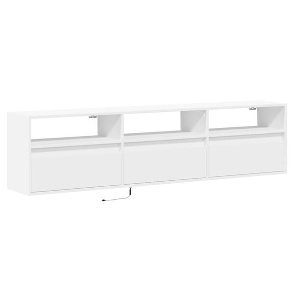 vidaXL TV Wall Cabinet White Engineered wood 70.9 in long