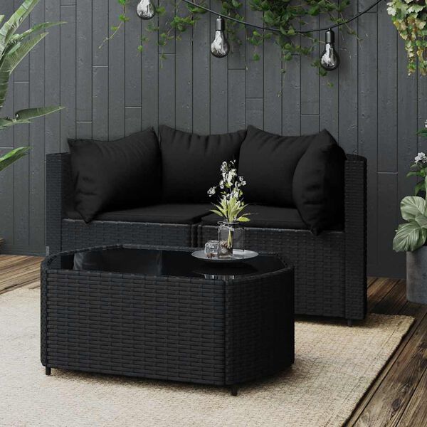 vidaXL Patio Lounge Set Black