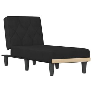 vidaXL Chaise Longue Black Velvet (100% polyester), plywood