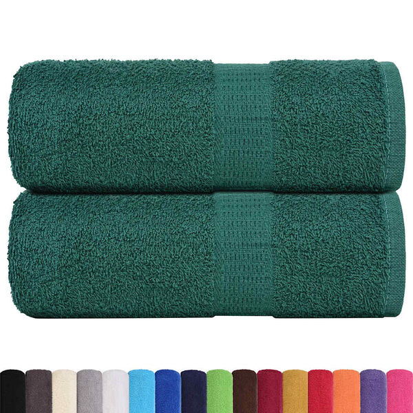 vidaXL Guest Towel Set of 2 Green 100% Cotton 11.8 x 19.7 in