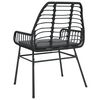 vidaXL Garden Chair Black PE Rattan Standard size for adults