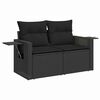 vidaXL Garden Sofa Set Height-Adjustable 13 pcs Black poly rattan