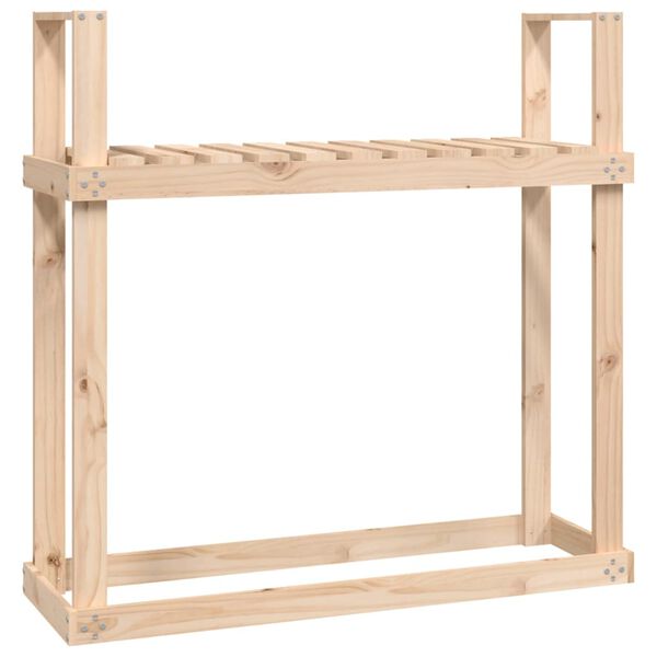 vidaXL Firewood Rack 43.3x13.8x42.7" Solid Wood Pine
