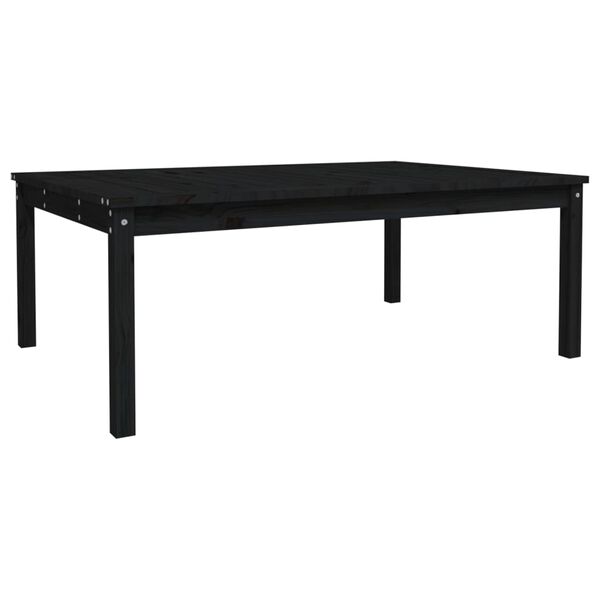 vidaXL Garden Table Black Solid Pine Wood Medium Durable Garden Table