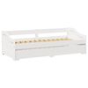 vidaXL Day Bed White Solid Pine Wood Single Daybed, Double when extended