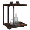 vidaXL Side Table Smoked Oak Engineered wood, steel Compact Rollable
