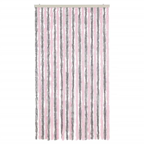 vidaXL Fly Curtain Silver Grey and Pink 39.4x86.6" Chenille