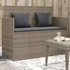 vidaXL Garden Bench Gray PE rattan 47.2 in Removable Covers