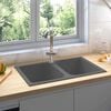 vidaXL Kitchen Sink Gray 76 x 48 x 30 cm Granite