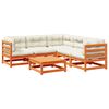 vidaXL Garden Sofa Set Wax brown, Cream