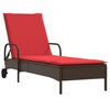 vidaXL Sun Lounger Brown PE rattan, powder-coated steel Standard