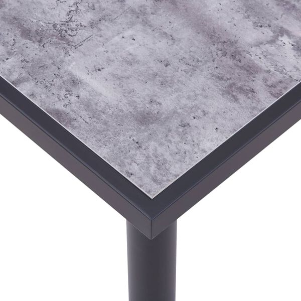 vidaXL Dining Table Black and Concrete Grey MDF, Metal 55.1 x 27.6 in