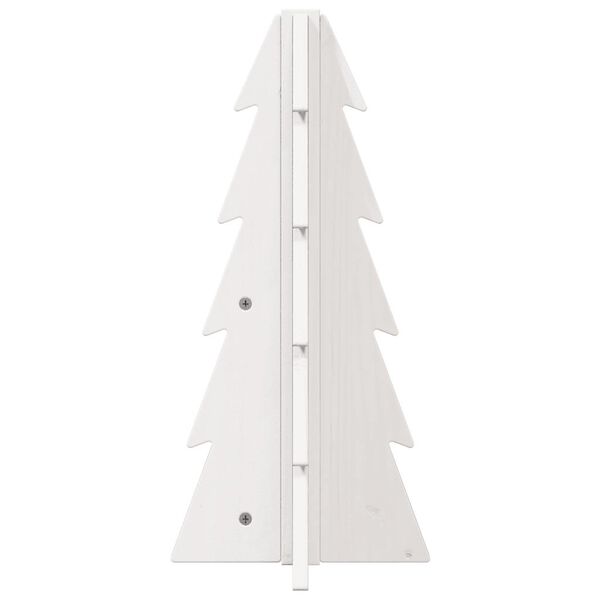 vidaXL Wooden Christmas Tree White Solid pinewood Small