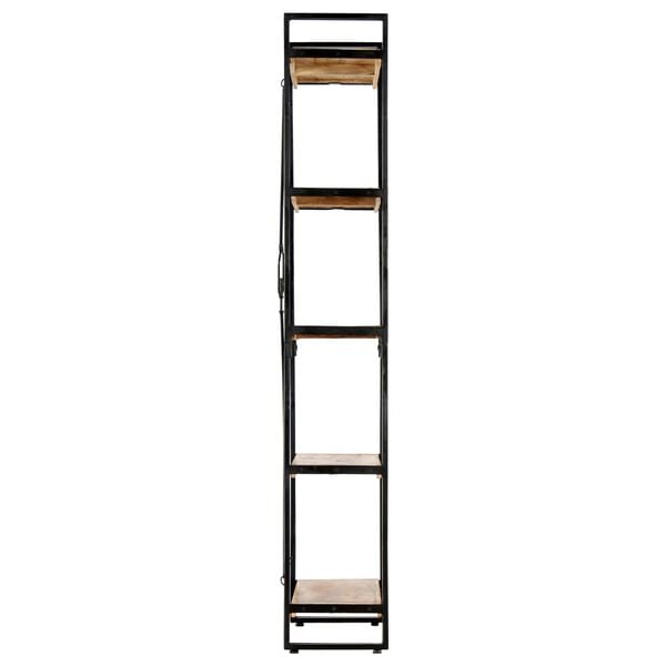 vidaXL Bookcase Natural Mango Wood and Black