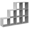 vidaXL Room Divider Bookcase Grey Sonoma Engineered wood 3-Tier
