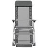 vidaXL Folding Camping Chairs 2 pcs with Footrest Gray Aluminum