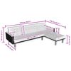 vidaXL Sofa Bed White and Black Faux Leather, Wood, Plywood Large
