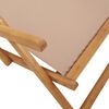 vidaXL Folding Beach Chair Taupe Solid Wood Eucalyptus and Fabric