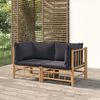 vidaXL Garden Corner Sofa Dark Grey Bamboo Medium Modular
