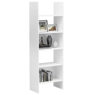 vidaXL Book Cabinet High Gloss White 23.6"x13.8"x70.9" Engineered Wood