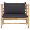 vidaXL Garden Lounge Set Dark Grey, Bamboo Bamboo, Fabric (100% polyester)