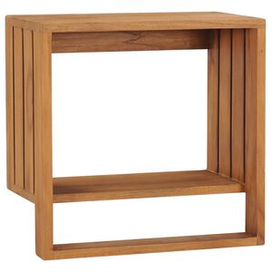 vidaXL Wooden Towel Rack Natural Teak Solid Teak Wood 13.8x7.9x13.8 in