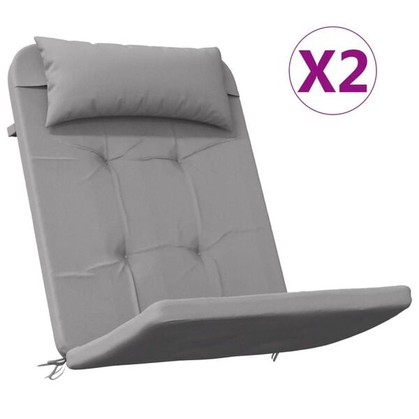 vidaXL 2-Pack Grey Adirondack Chair Cushions Oxford Fabric (100% Polyester)
