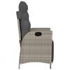 vidaXL Reclining Garden Chair Set of 2 Light Grey PE Rattan Standard