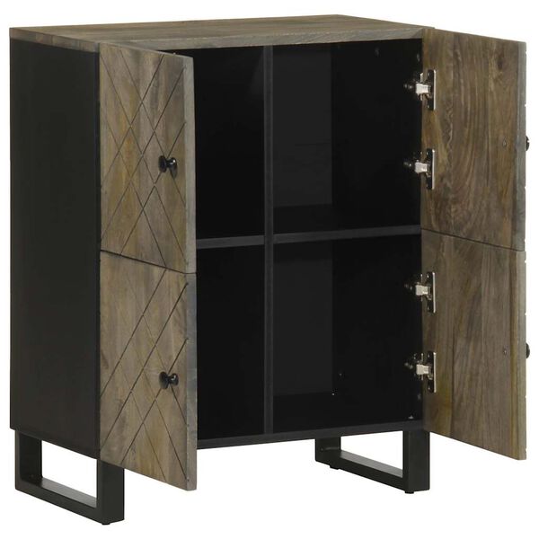 vidaXL Sideboard Black Solid mango wood, engineered wood, metal Medium