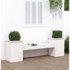 vidaXL Planter Bench White Solid pine wood Large Planters