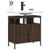 vidaXL Bathroom Sink Cabinet Brown Oak Engineered Wood, Powder-Coated Steel