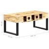 vidaXL Coffee Table Brown Solid mango wood, steel 39.4 in Coffee Table