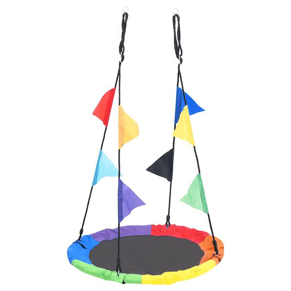 vidaXL Swing Multicolor Oxford fabric, PP mat, Steel 40 in Diameter