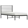 vidaXL Bed Frame Black Powder-Coated Steel Small Single Single Bed Frame