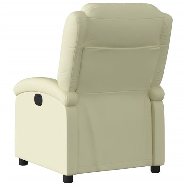 vidaXL Recliner Chair Cream Genuine leather, metal, plywood Single