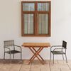 vidaXL 3 Piece Patio Dining Set Poly Rattan & Solid Acacia Wood Gray