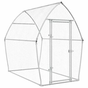 vidaXL Chicken Cage Silver Galvanized Steel Durable Chicken Cage