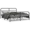 vidaXL Bed Frame Black Steel 71x79 in Super King Bed Frame Rectangular