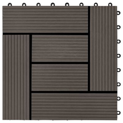 vidaXL 22 pcs Decking Tiles 11.8"x11.8" 2 sqm WPC Dark Brown