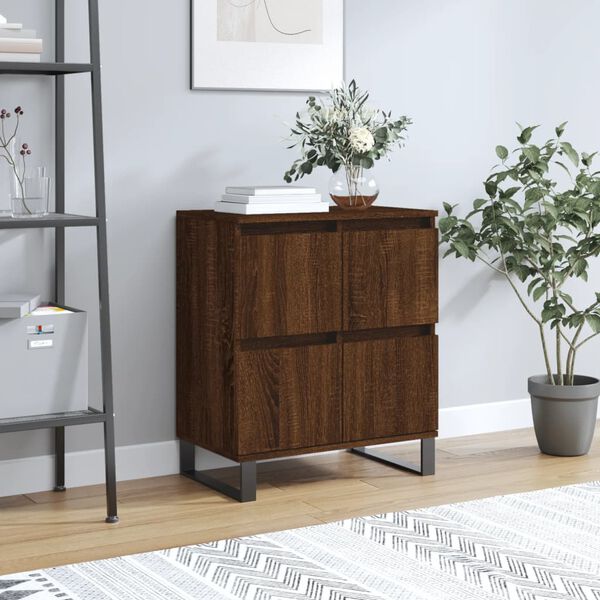 vidaXL Sideboard Brown Oak Engineered Wood, Iron Buffet Rectangular