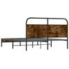 vidaXL Bed Frame Smoked oak Steel Queen Bed Frame Rectangular