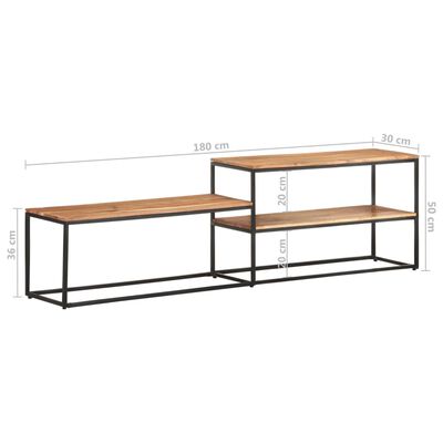 vidaXL TV Stand 70.9"x11.8"x19.7" Solid Wood Acacia