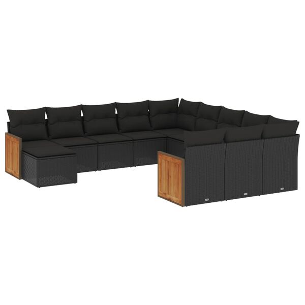 vidaXL Garden Sofa Set Black